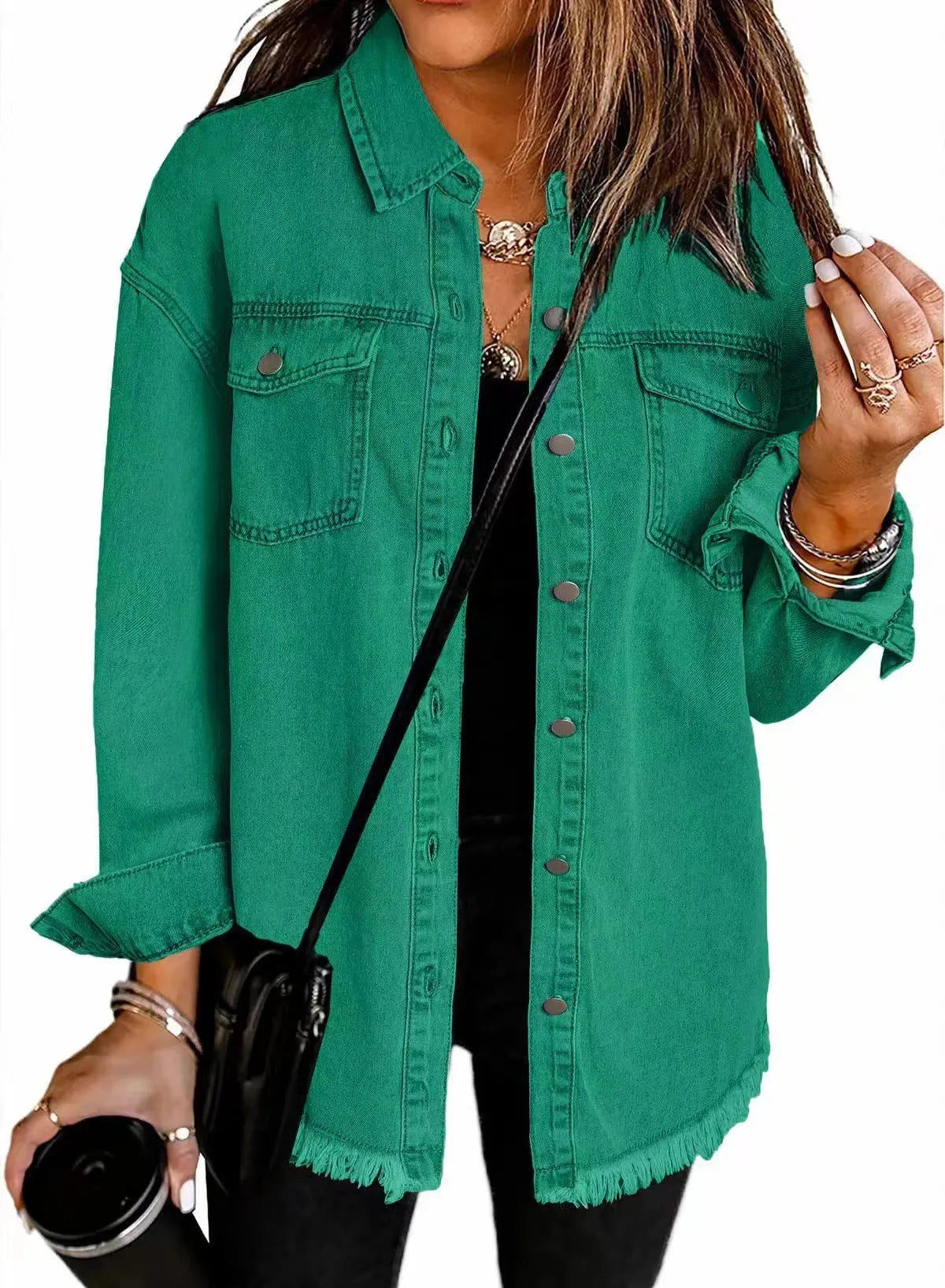 Chaqueta de Mujer Larga Casual con Bolsillos
