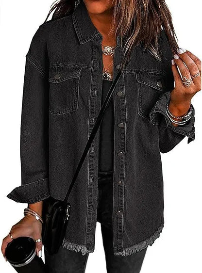 Chaqueta de Mujer Larga Casual con Bolsillos