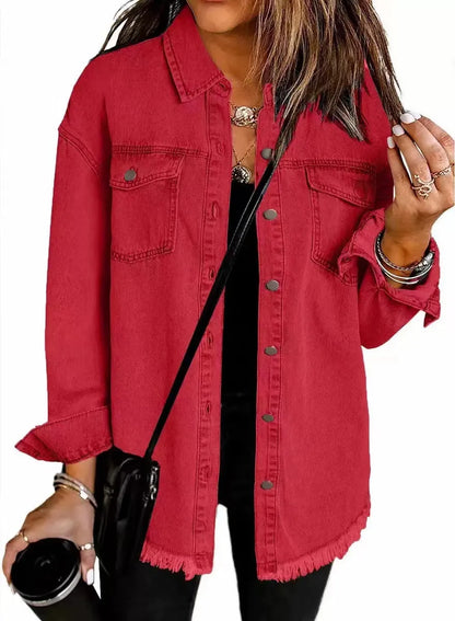 Chaqueta de Mujer Larga Casual con Bolsillos