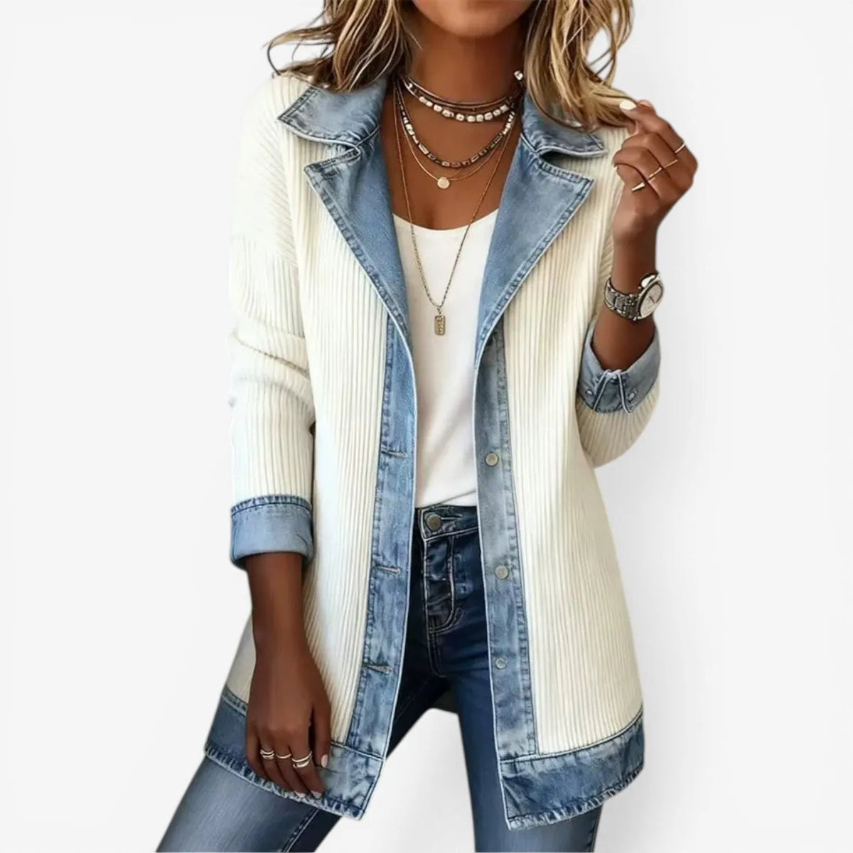 Chaqueta de Mujer Larga Casual con Botones