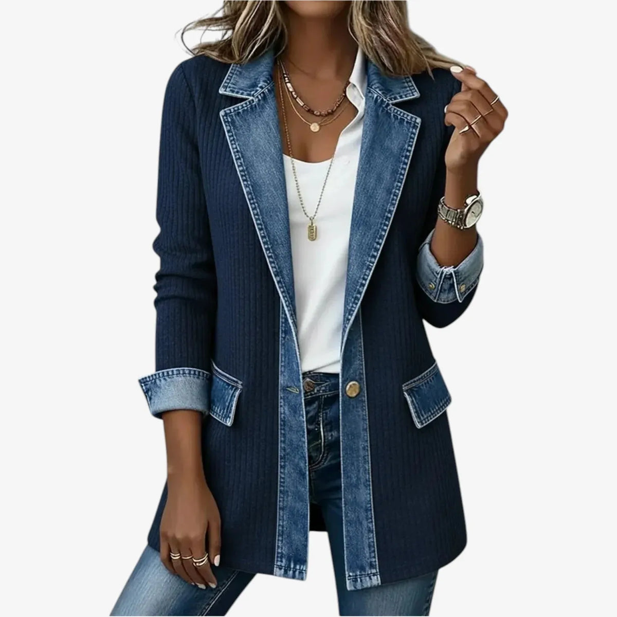 Chaqueta de Mujer Larga Casual con Botones