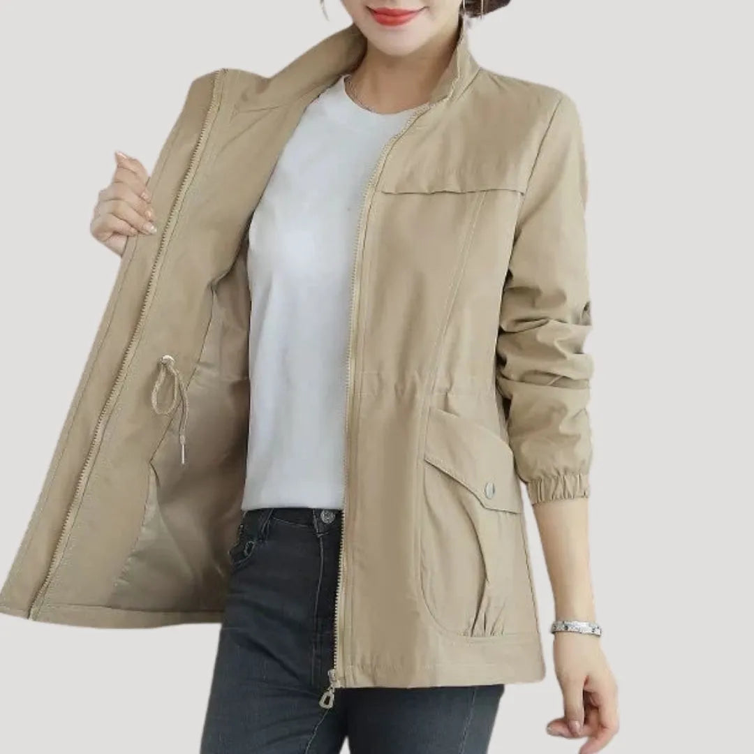 Chaqueta de Mujer Ligera Casual con Cierre de Cremallera