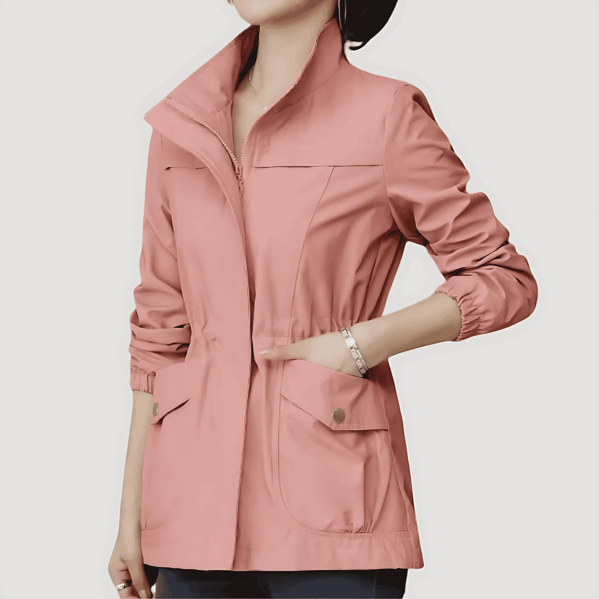 Chaqueta de Mujer Ligera Casual con Cierre de Cremallera