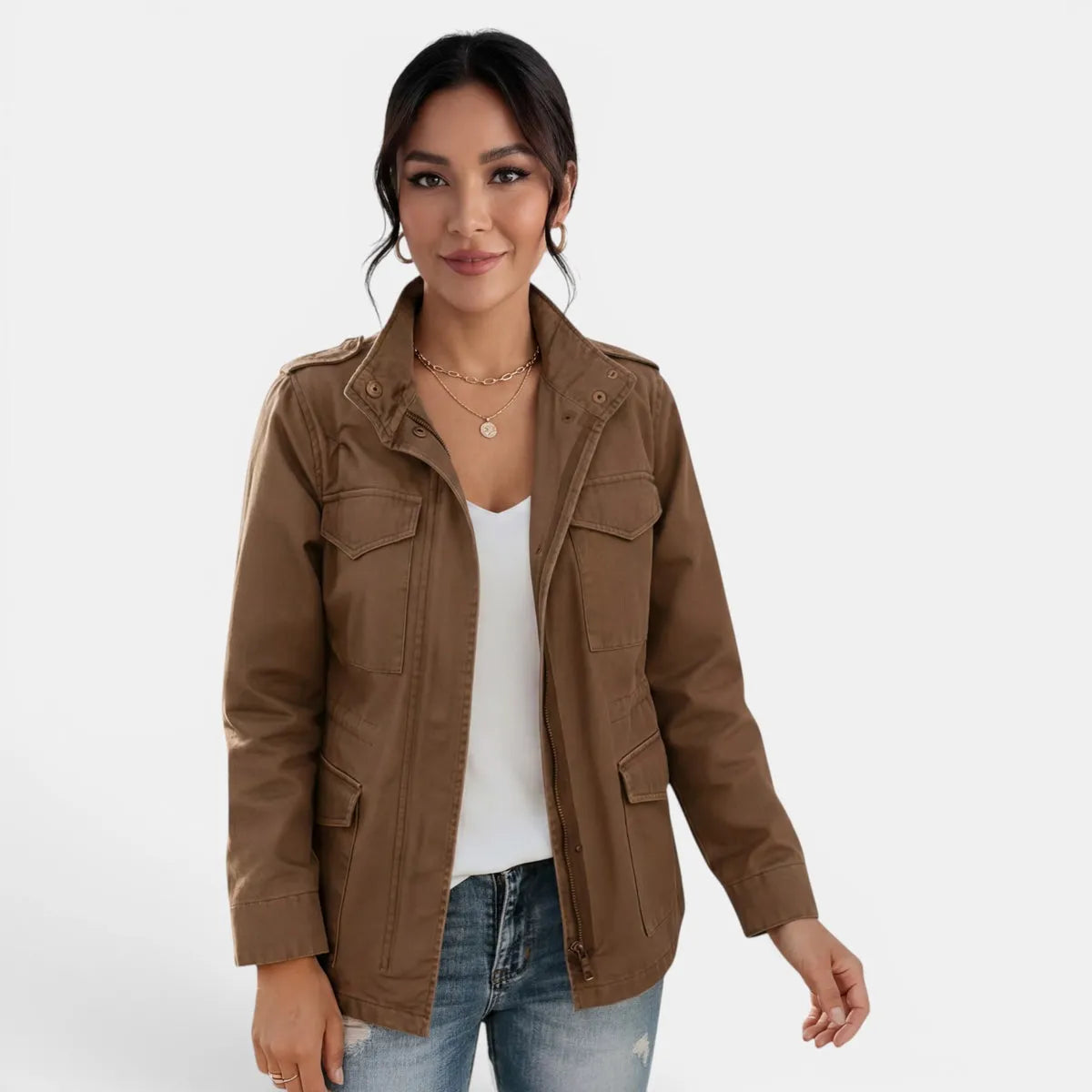Chaqueta de Mujer Ligera de Entretiempo con Cremallera
