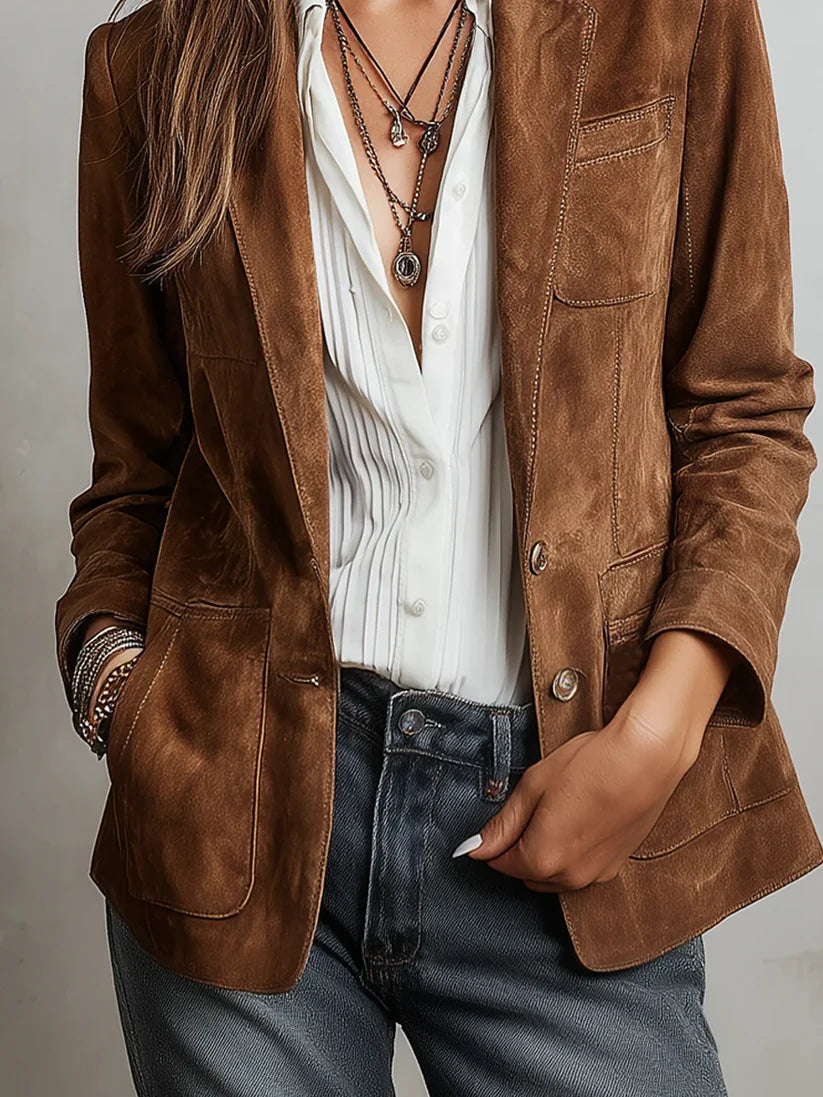 Chaqueta de Mujer Vintage Elegante con Botones