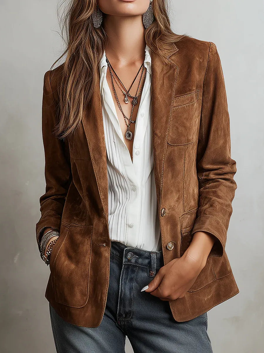 Chaqueta de Mujer Vintage Elegante con Botones