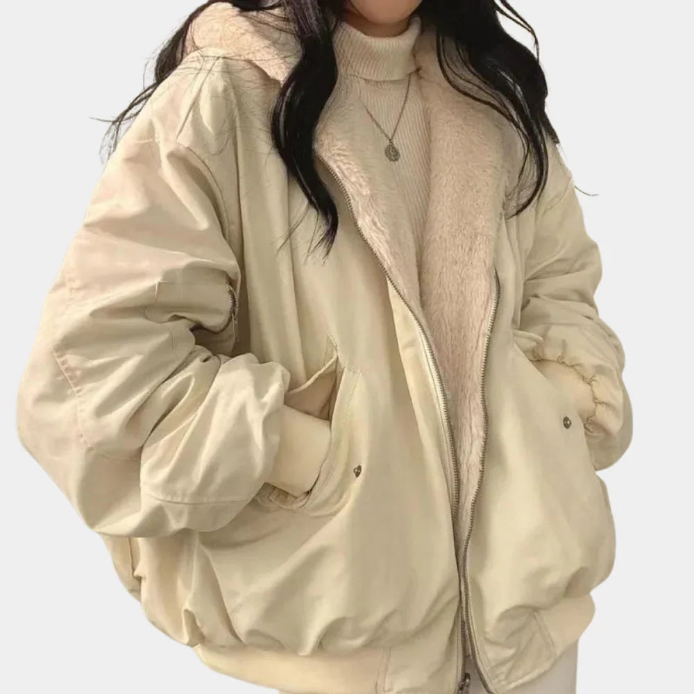 Chaqueta de Mujer de Invierno Oversize con Capucha