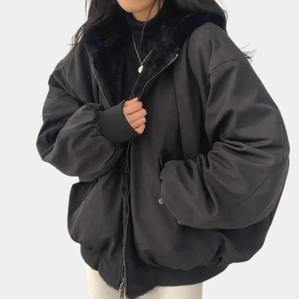 Chaqueta de Mujer de Invierno Oversize con Capucha