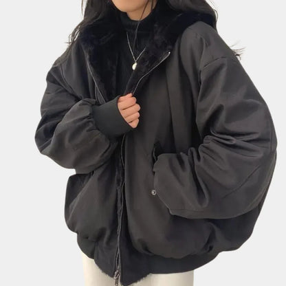 Chaqueta de Mujer de Invierno Oversize con Capucha