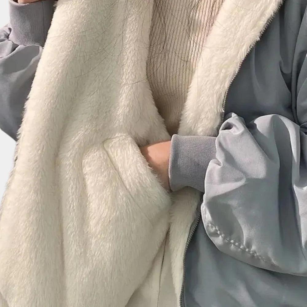 Chaqueta de Mujer de Invierno Oversize con Capucha