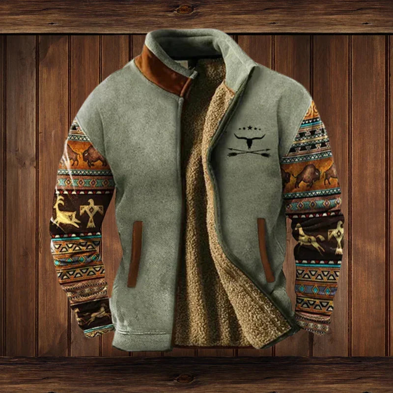 Chaquetas de Invierno de Hombre Casual Estampada con Bolsillos