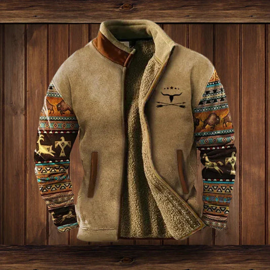 Chaquetas de Invierno de Hombre Casual Estampada con Bolsillos
