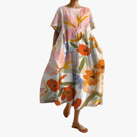 Vestido de Verano Midi Boho Estampado con Plisado
