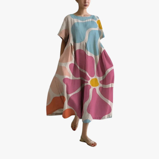 Vestido de Verano Midi Boho Estampado con Plisado