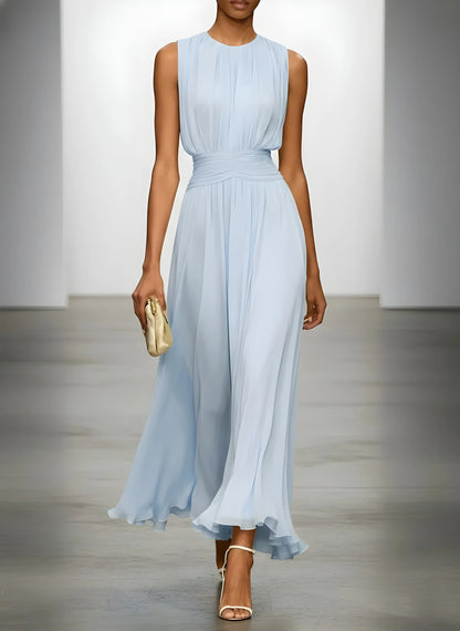 Vestido para Invitada de Boda Largo Elegante con Plisado