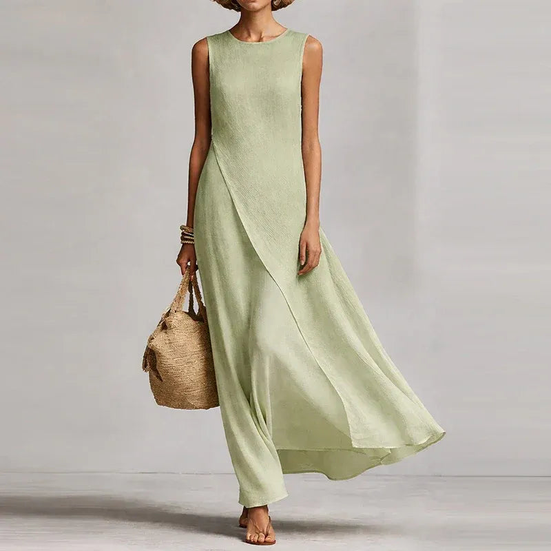 Vestido de Verano Largo Casual con Asimétrico