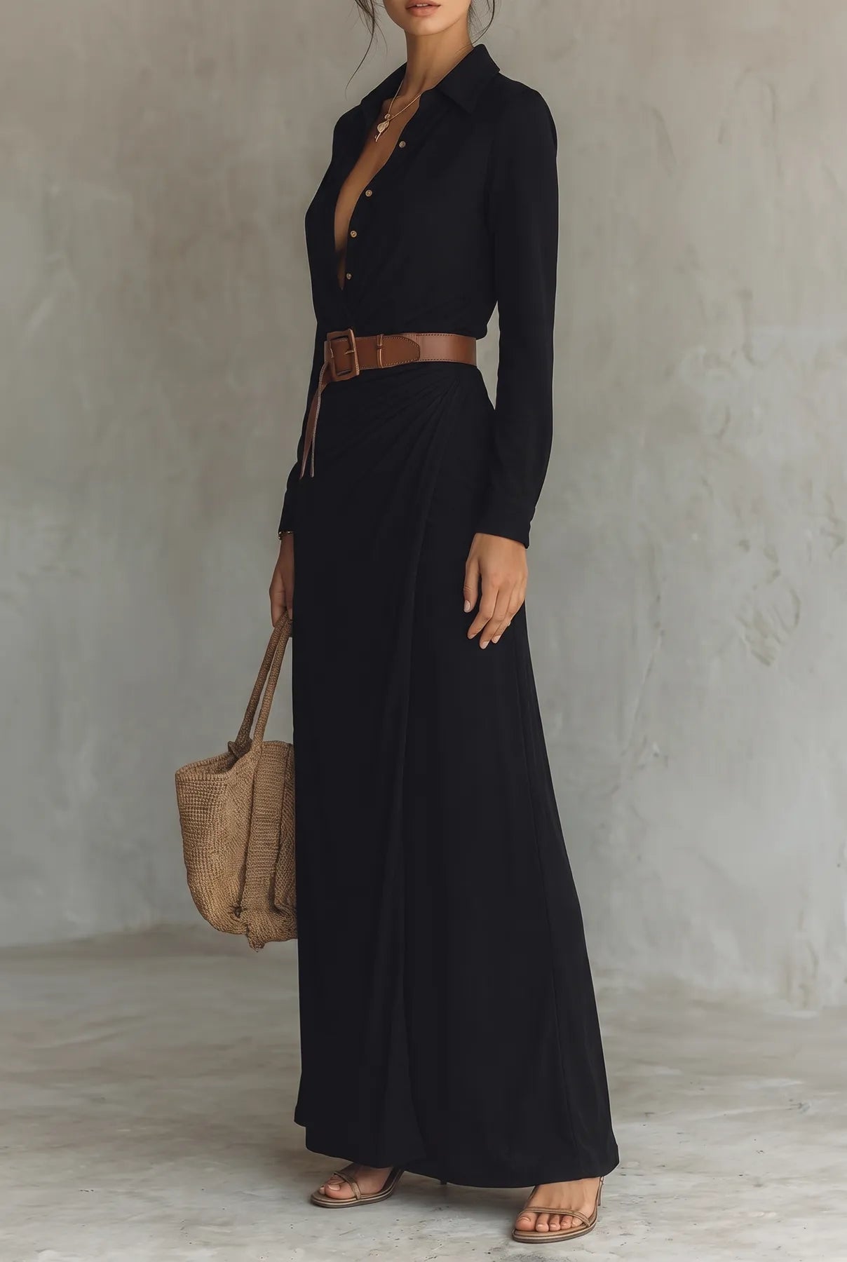 Vestido de Verano Largo Casual con Manga Larga