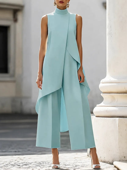 Mono de Mujer Elegante Ancho con Cuello Halter