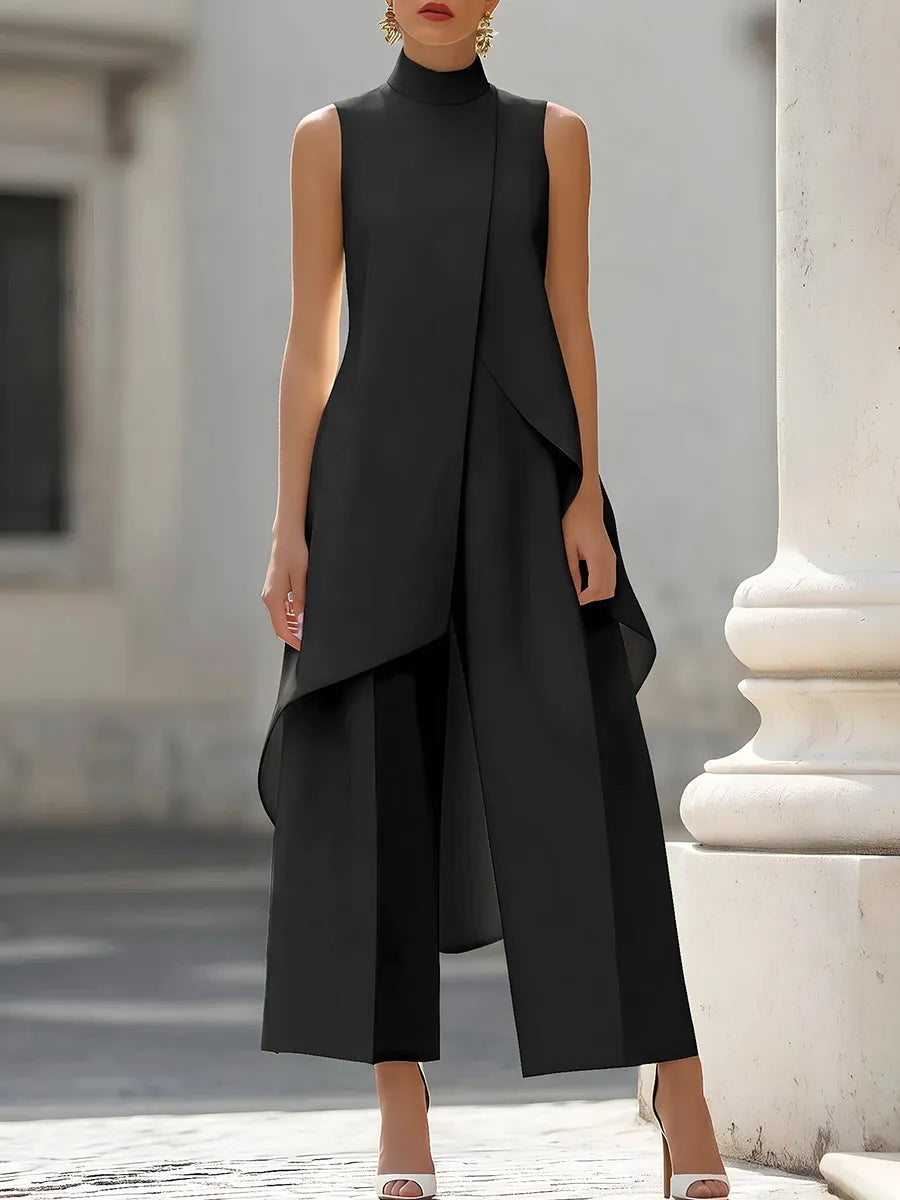 Mono de Mujer Elegante Ancho con Cuello Halter
