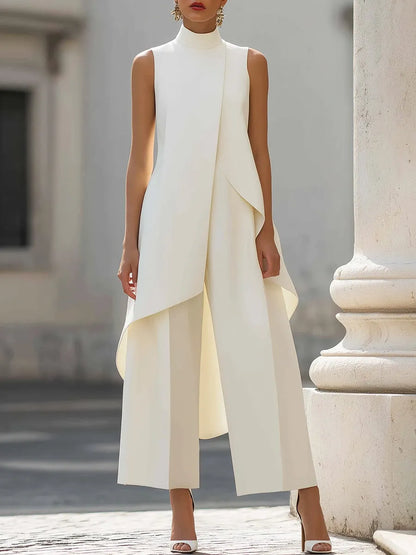Mono de Mujer Elegante Ancho con Cuello Halter