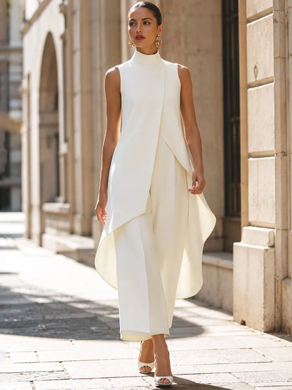 Mono de Mujer Elegante Ancho con Cuello Halter