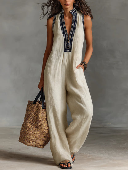 Mono de Mujer Elegante Fluido con Cuello Halter y Cremallera