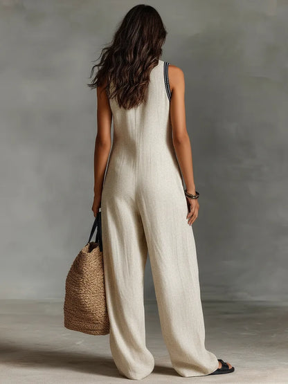 Mono de Mujer Elegante Fluido con Cuello Halter y Cremallera