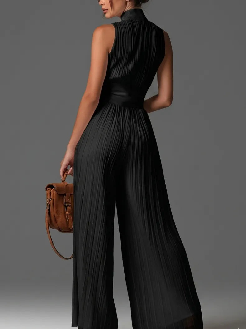 Mono de Mujer de Invitada de Boda Elegante Fluido con Cuello Halter