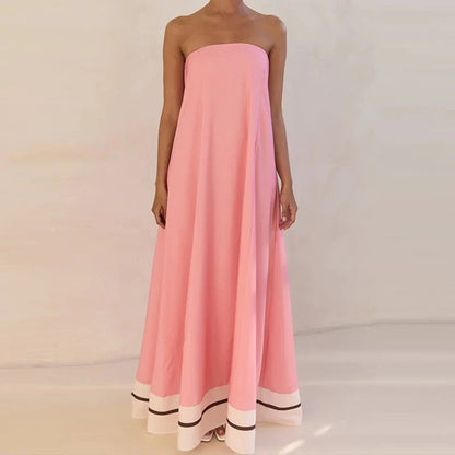 Vestido de Invitada de Boda Largo Estampado Elegante con Palabra de Honor