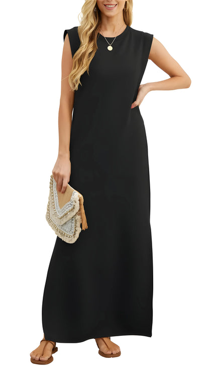Vestido Maxi de Verano Elegante y Casual con Bolsillos