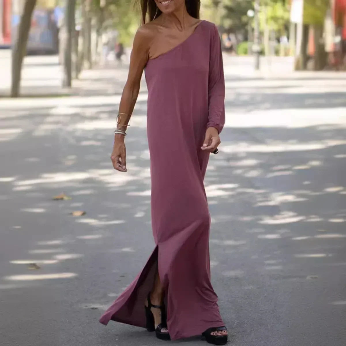 Vestido de Verano Largo Casual Elegante con Asimétrico