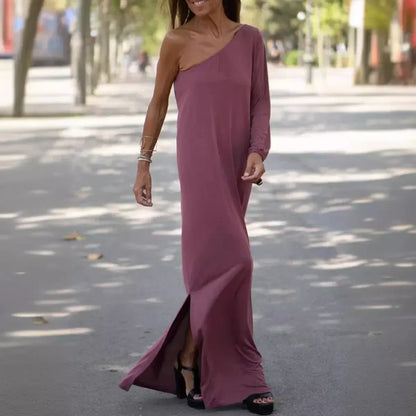 Vestido de Verano Largo Casual Elegante con Asimétrico