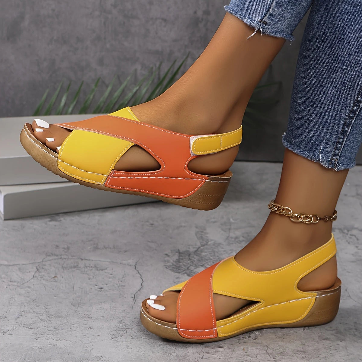 Sandalias de Mujer Casual con Tiras y Plataforma