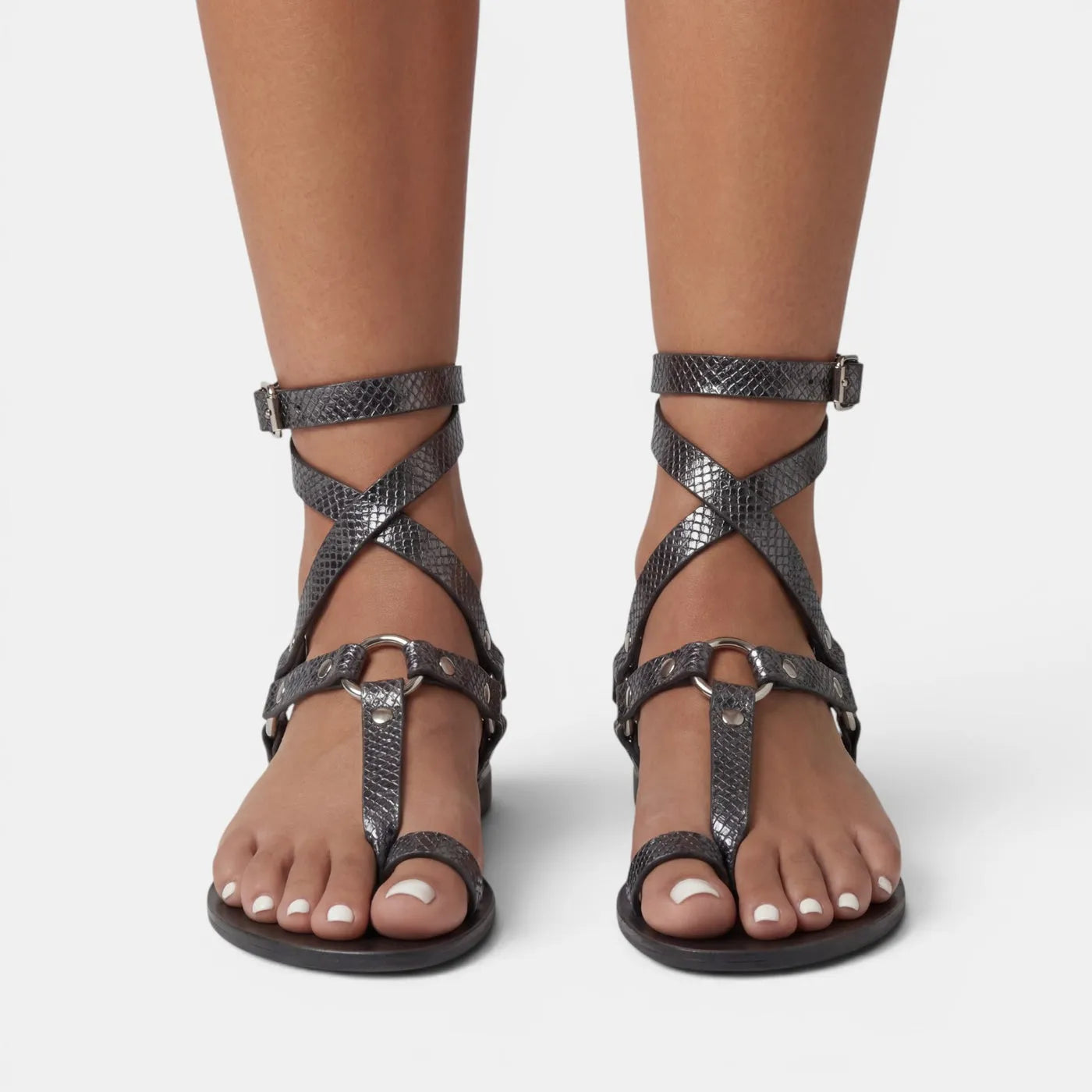 Sandalias de Mujer Casuales con Tiras y Hebilla