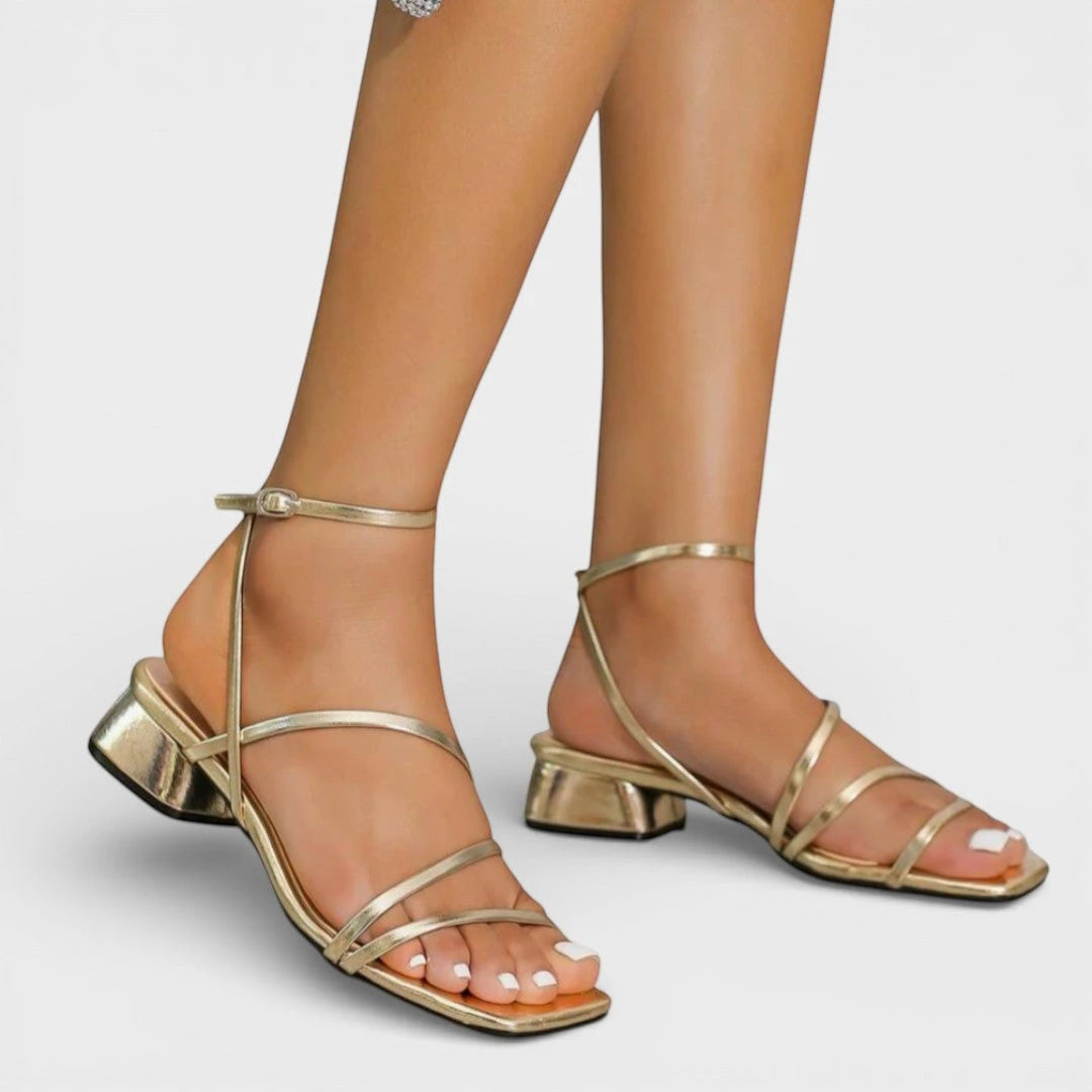 Sandalias de Mujer Tiras con Tacón Ancho