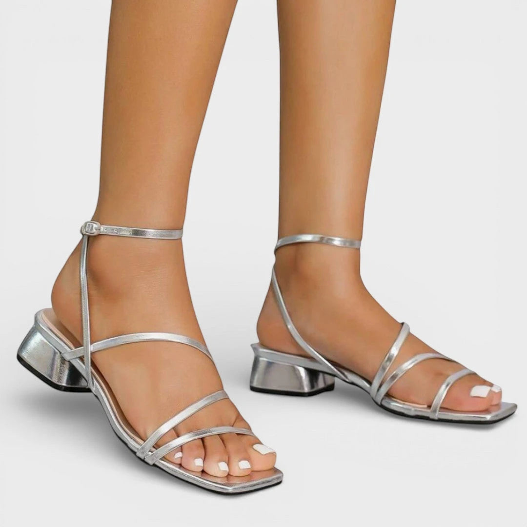 Sandalias de Mujer Tiras con Tacón Ancho