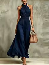 Vestido de Invitada de Boda Largo Elegante Fluido con Fruncido