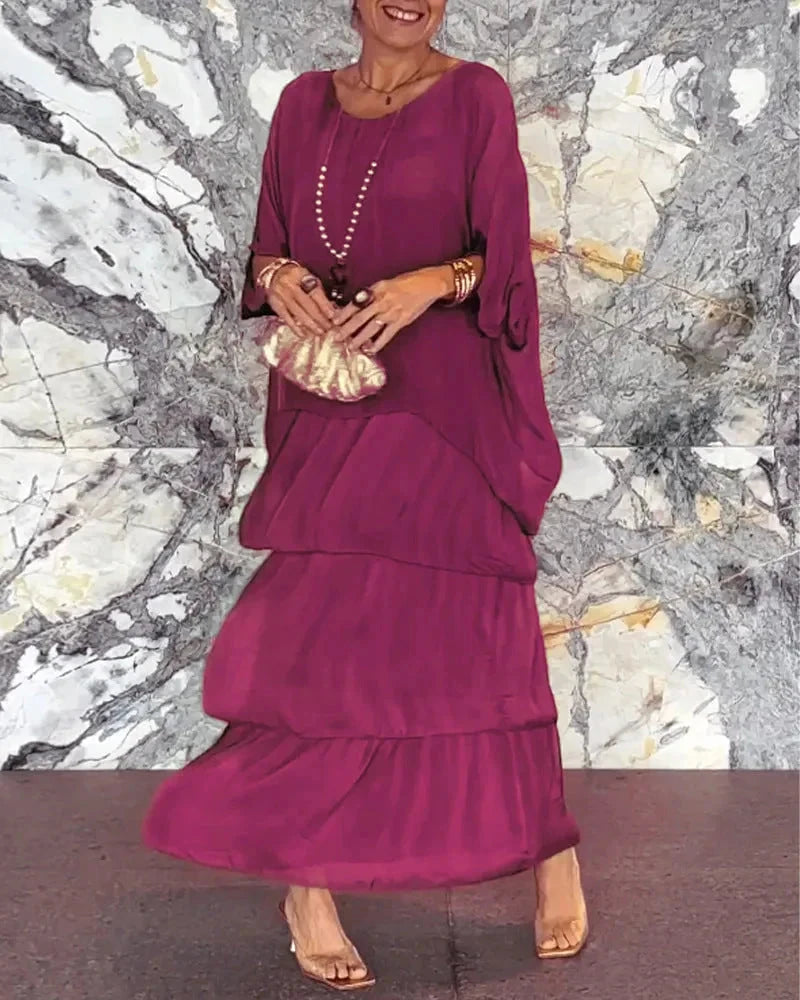 Vestido Invitada Boda Largo Boho con Volantes