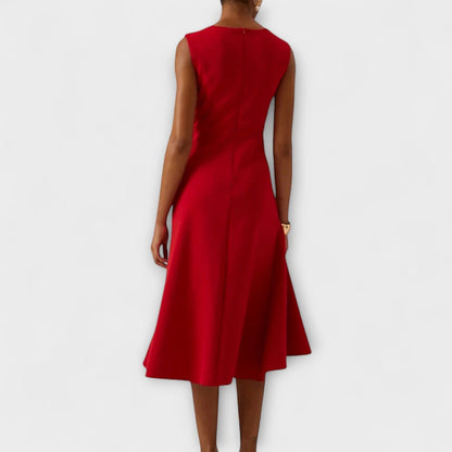Vestido Invitada Boda Midi Elegante con Drapeado