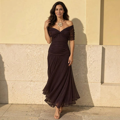 Vestido de Invitada de Boda Largo Elegante con Estampado