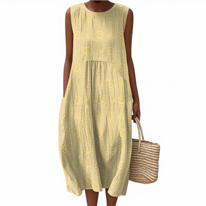 Vestido de Verano Midi Casual Flores con Bolsillos