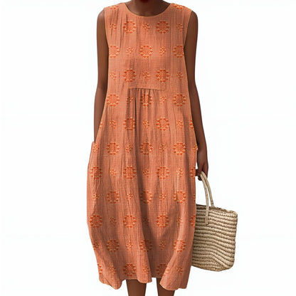 Vestido de Verano Midi Casual Flores con Bolsillos