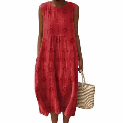 Vestido de Verano Midi Casual Flores con Bolsillos