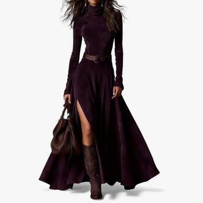 Vestido de Invitada de Boda Largo Vintage Elegante con Manga Larga