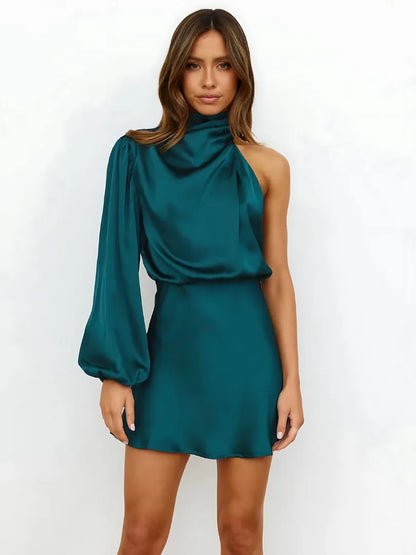 Vestido de Invitada de Boda Corto Elegante Casual con Asimétrico