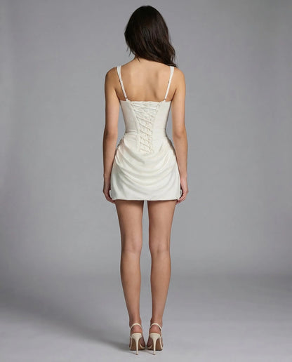 Vestido de Invitada de Boda Corto Elegante Sofisticado con Drapeado