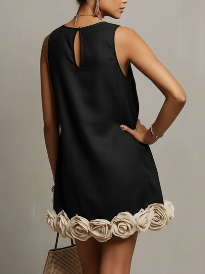 Vestido de Invitada de Boda Corto Floral Elegante con Volantes