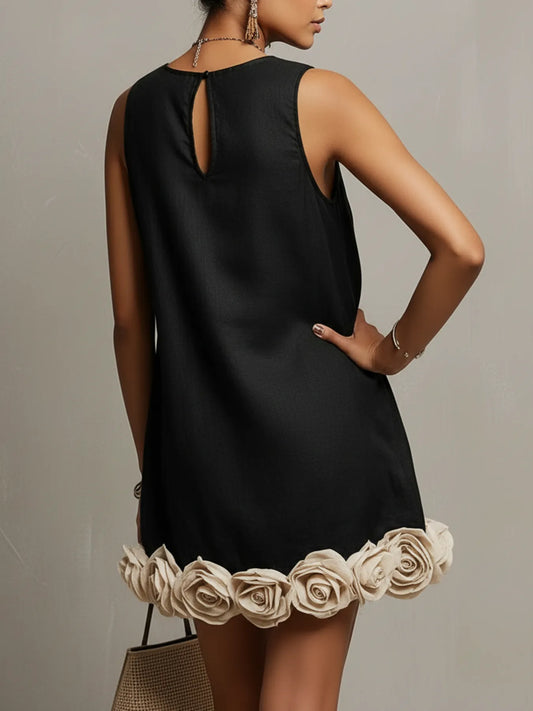 Vestido de Invitada de Boda Corto Floral Elegante con Volantes