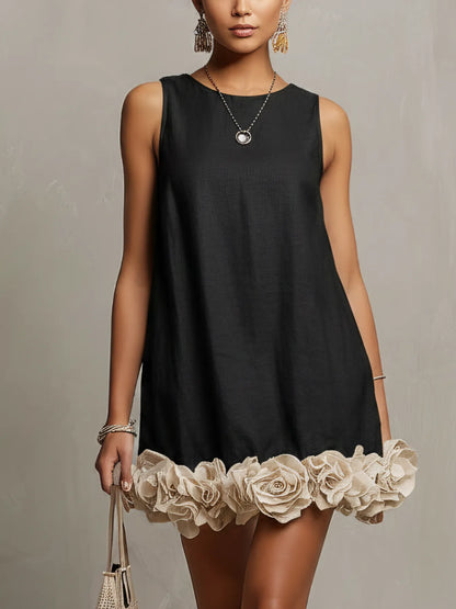 Vestido de Invitada de Boda Corto Floral Elegante con Volantes