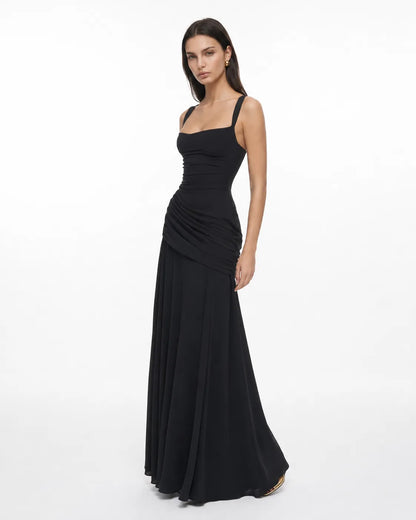 Estido de Invitada de Boda Largo Elegante Casual con Plisado